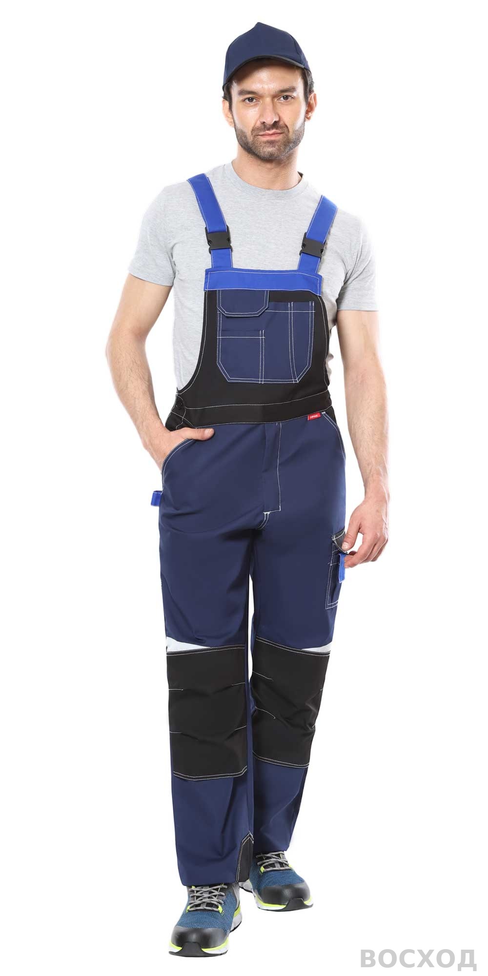 Полукомбинезон СИРИУС-ФАВОРИТ-МЕГА т. с черным и васильковым, СОП