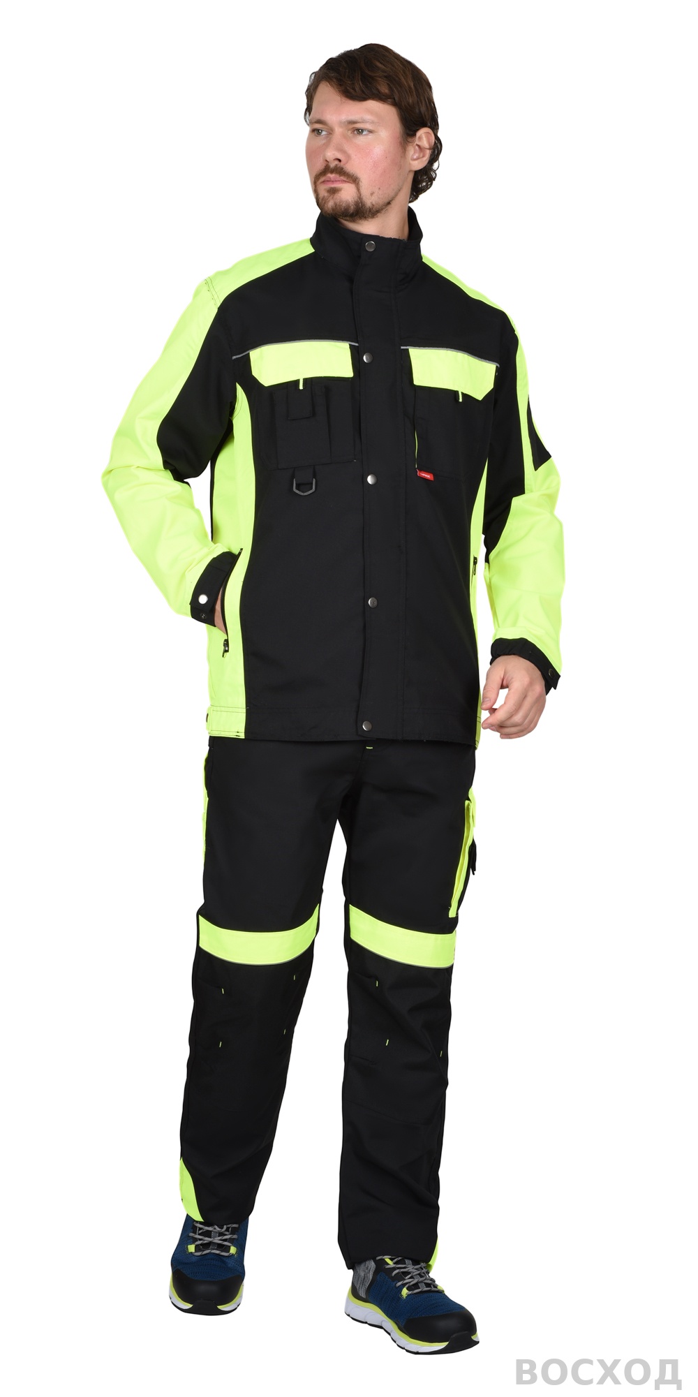 Куртка СИРИУС-ОНИКС черный с лимонным