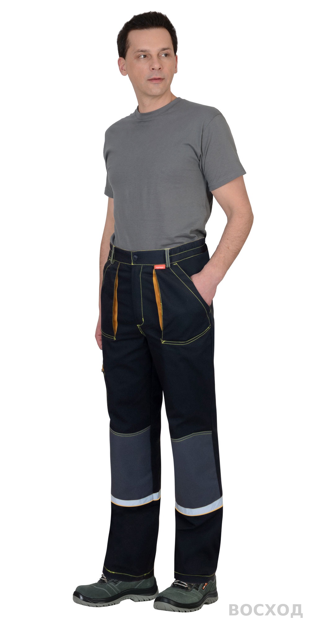 Брюки СИРИУС-РОДОС черные с темно-серым