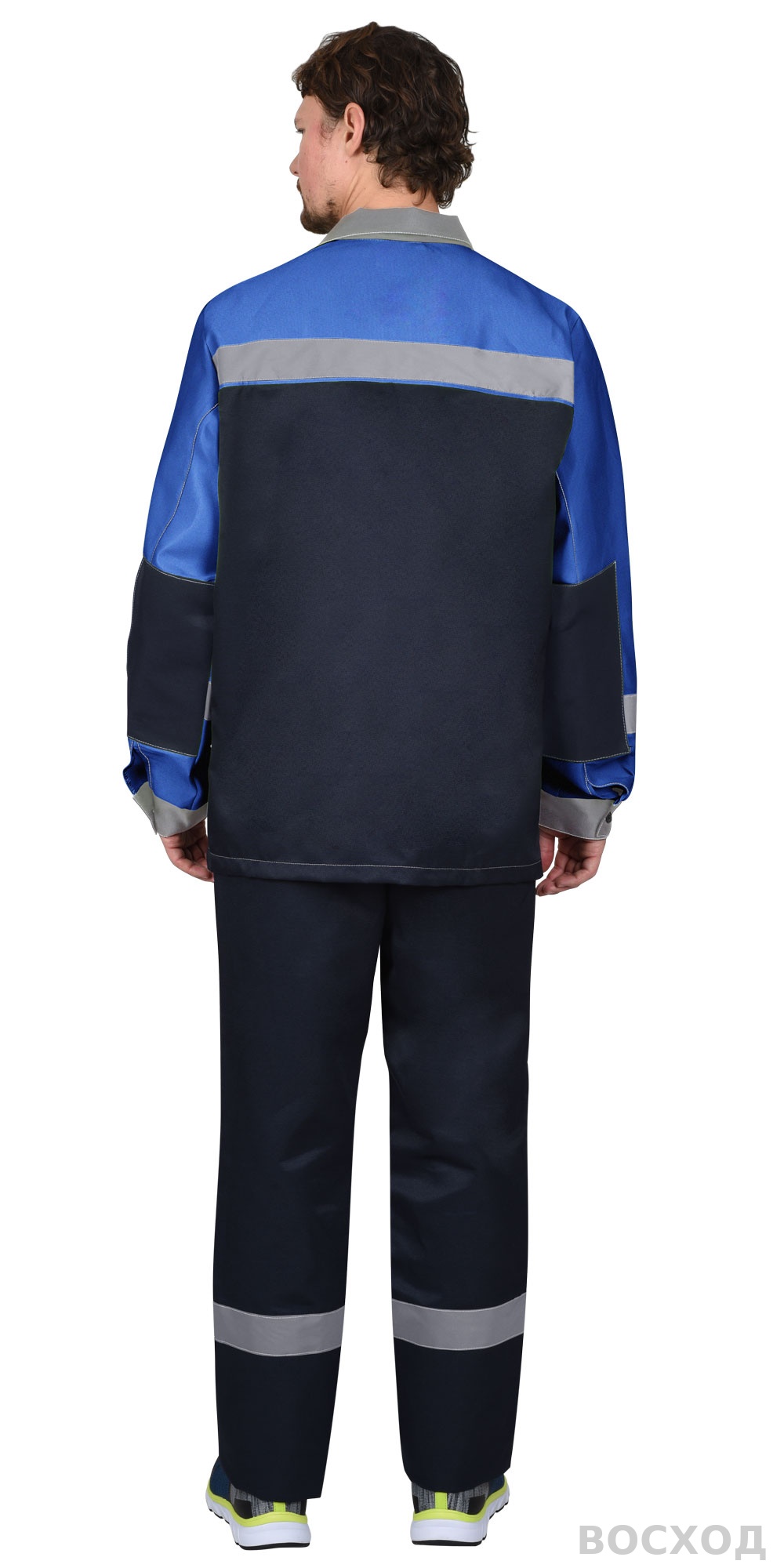 Костюм СИРИУС-ПРОФИЛЬ куртка, брюки, с васильковым со светло-серой отделкой и СОП