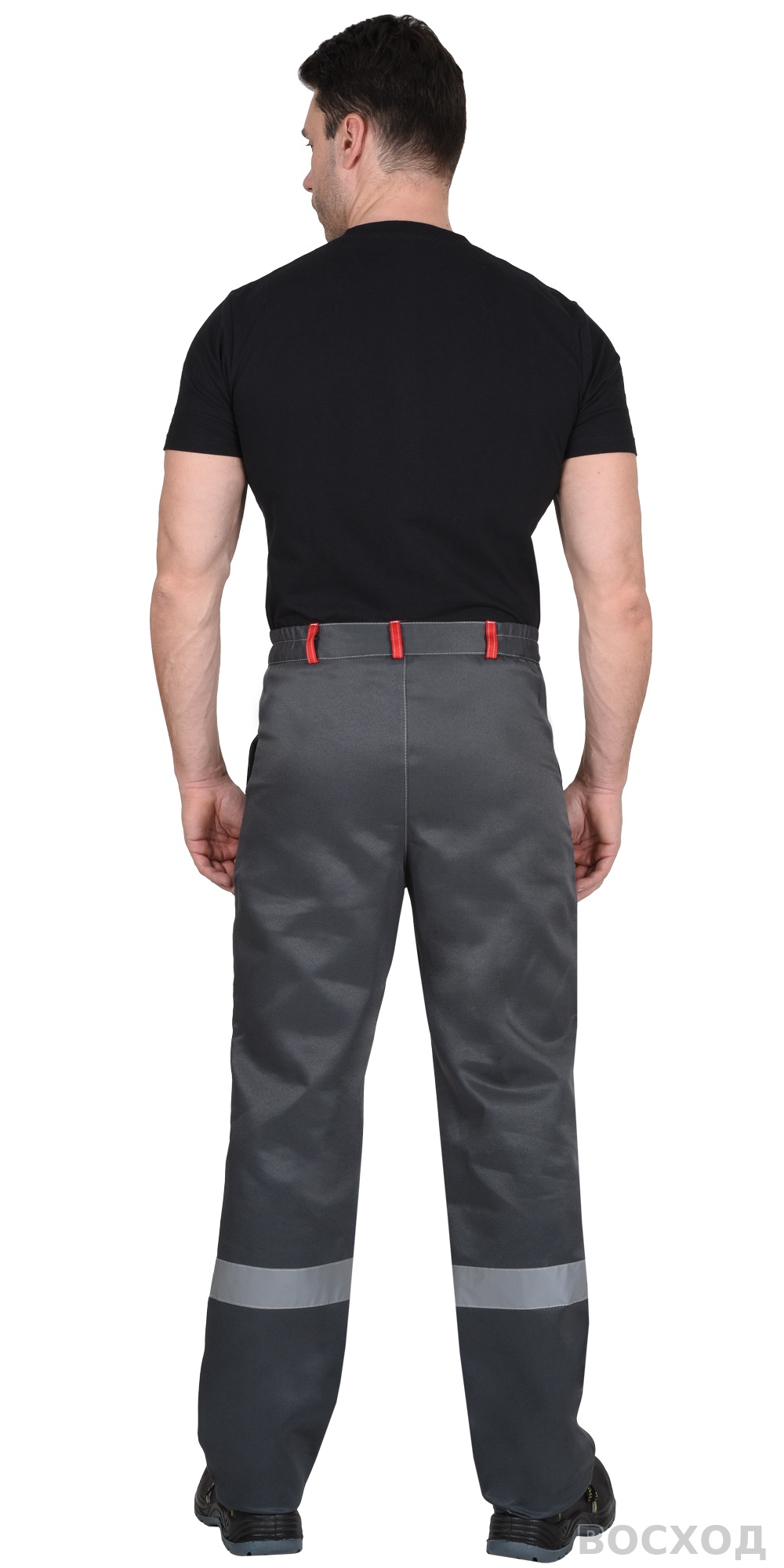 Костюм СИРИУС-ЛИГОР-2 куртка короткая, брюки, темно- с красным и черным, СОП