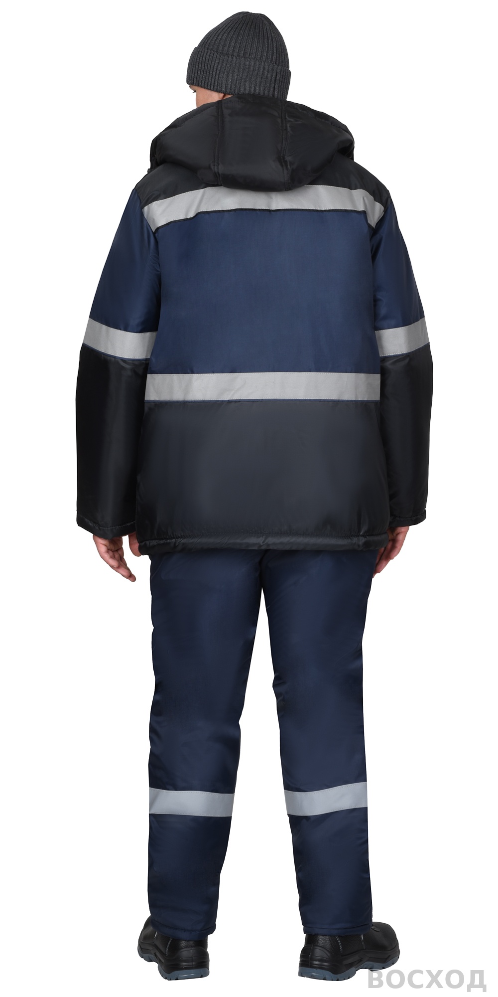 Куртка СИРИУС-ТЕРМИНАЛ зимняя, темно-синяя с черным и СОП