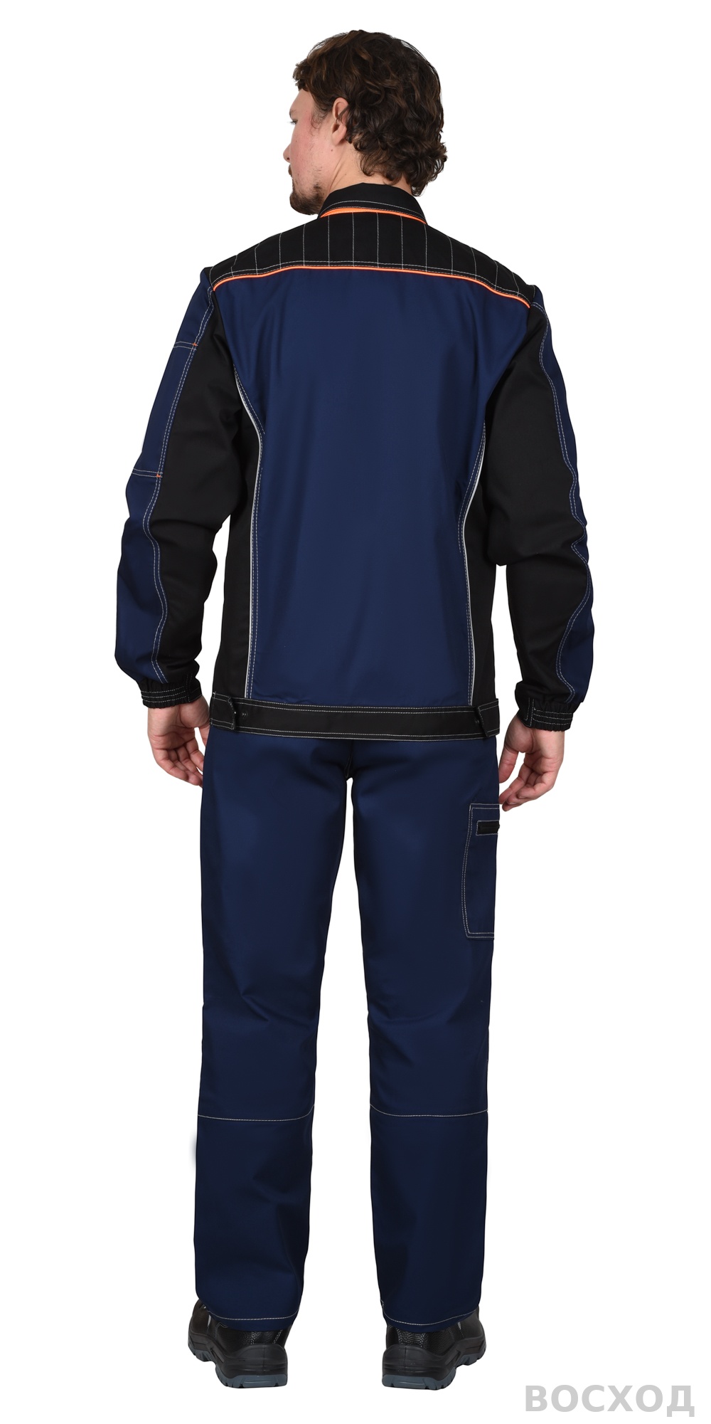 Костюм СИРИУС-ПРЕСТИЖ куртка, п/к, с черным и оранжевой отделкой