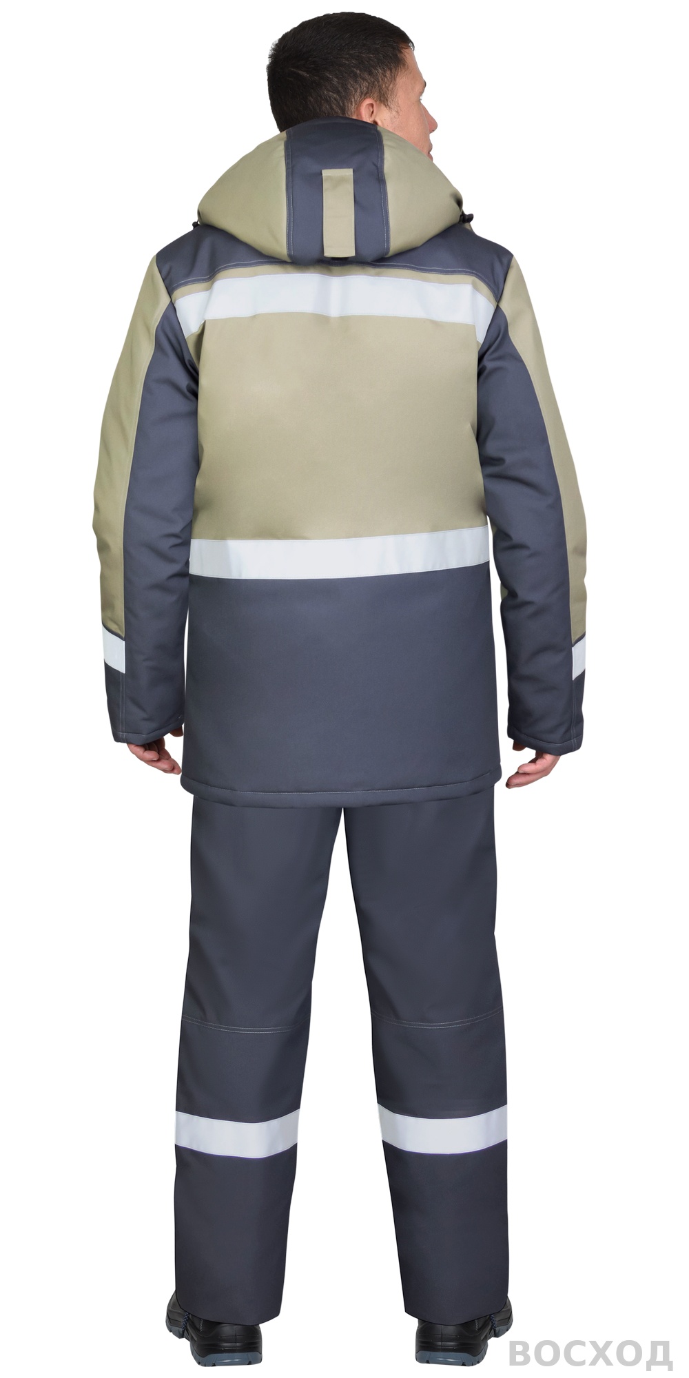 Костюм СИРИУС-ПАРИТЕТ зимний, куртка дл., брюки, тёмно- со светло-оливковым и СОП