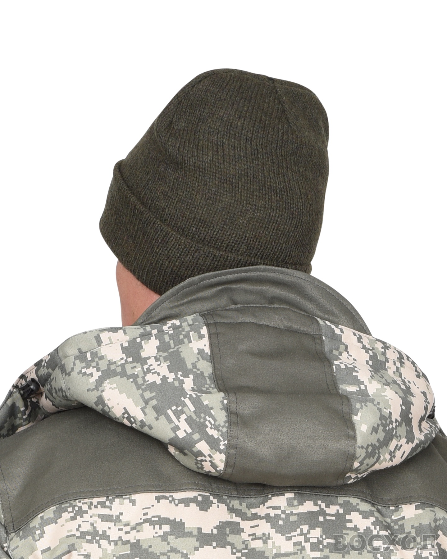 Шапка трикотажная темно-зеленая СИРИУС Юка с утеплителем Тинсулейт (х12х120)