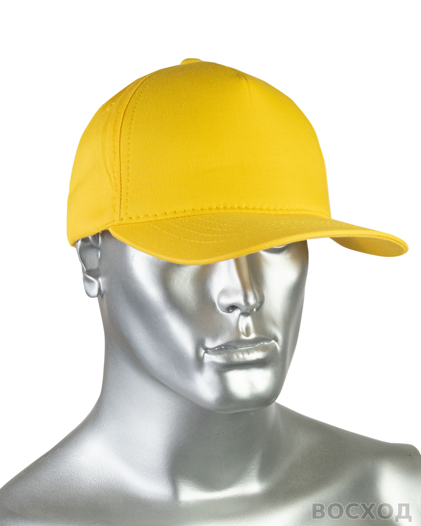 Кепка-бейсболка желтая пл.190 гр/м2 (пакет по 25 шт.,в упаковке 200 шт.)