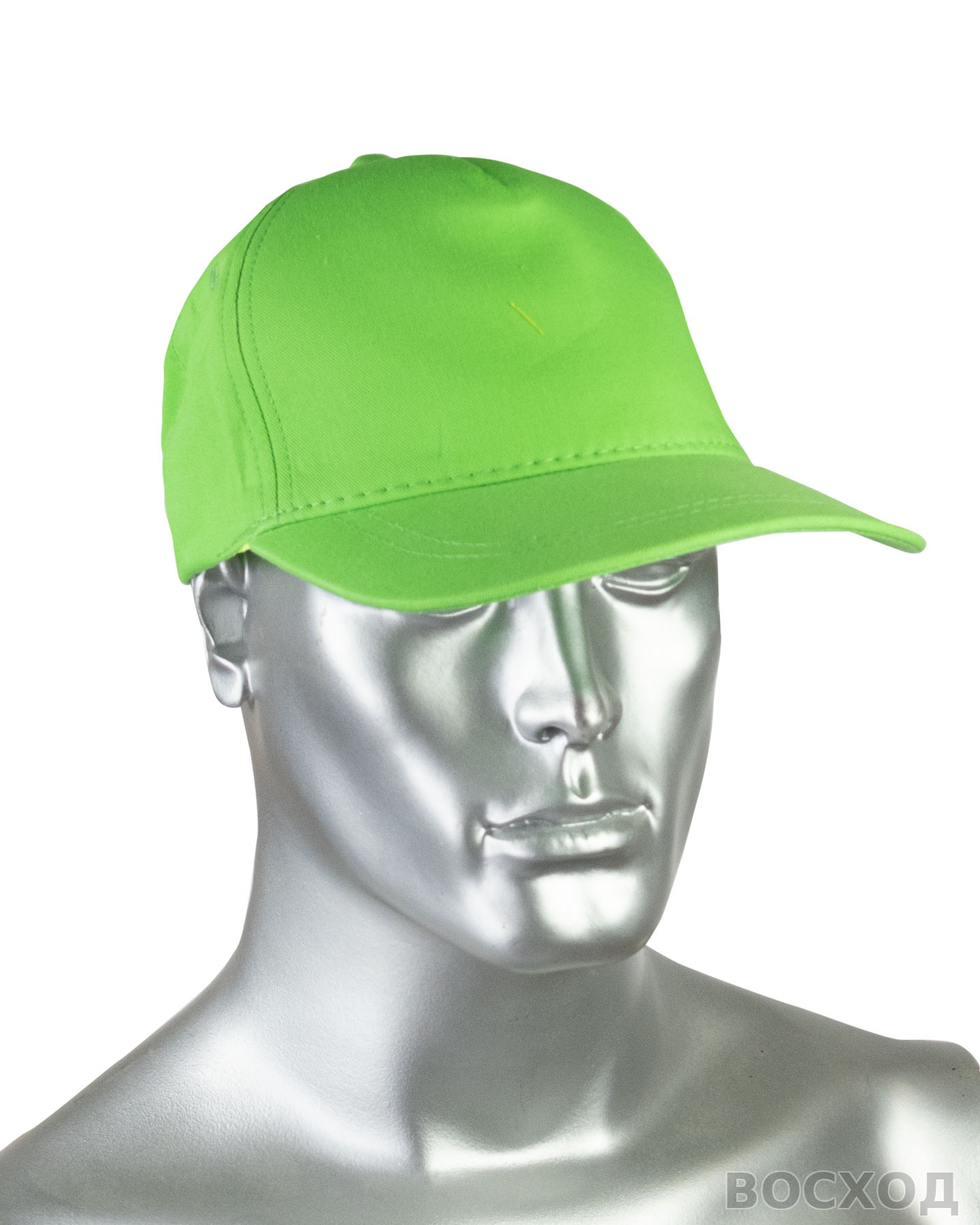 Кепка-бейсболка салатовая пл.190 гр/м2 (пакет по 25 шт.,в упаковке 200 шт.)