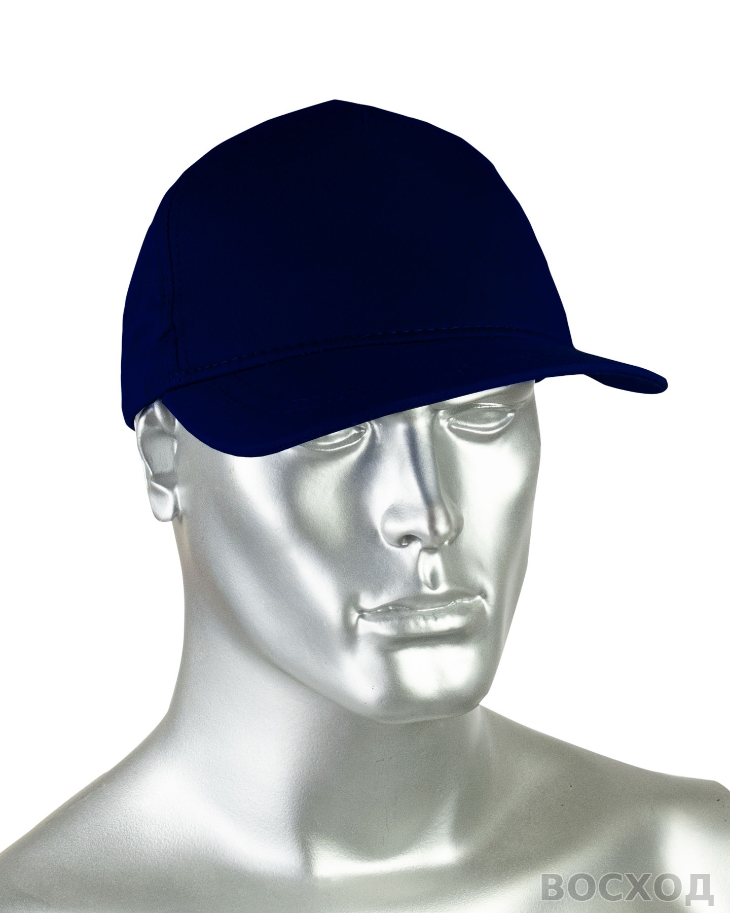 Кепка-бейсболка темно-синяя пл.190 гр/м2 (пакет по 25 шт.,в упаковке 200 шт.)