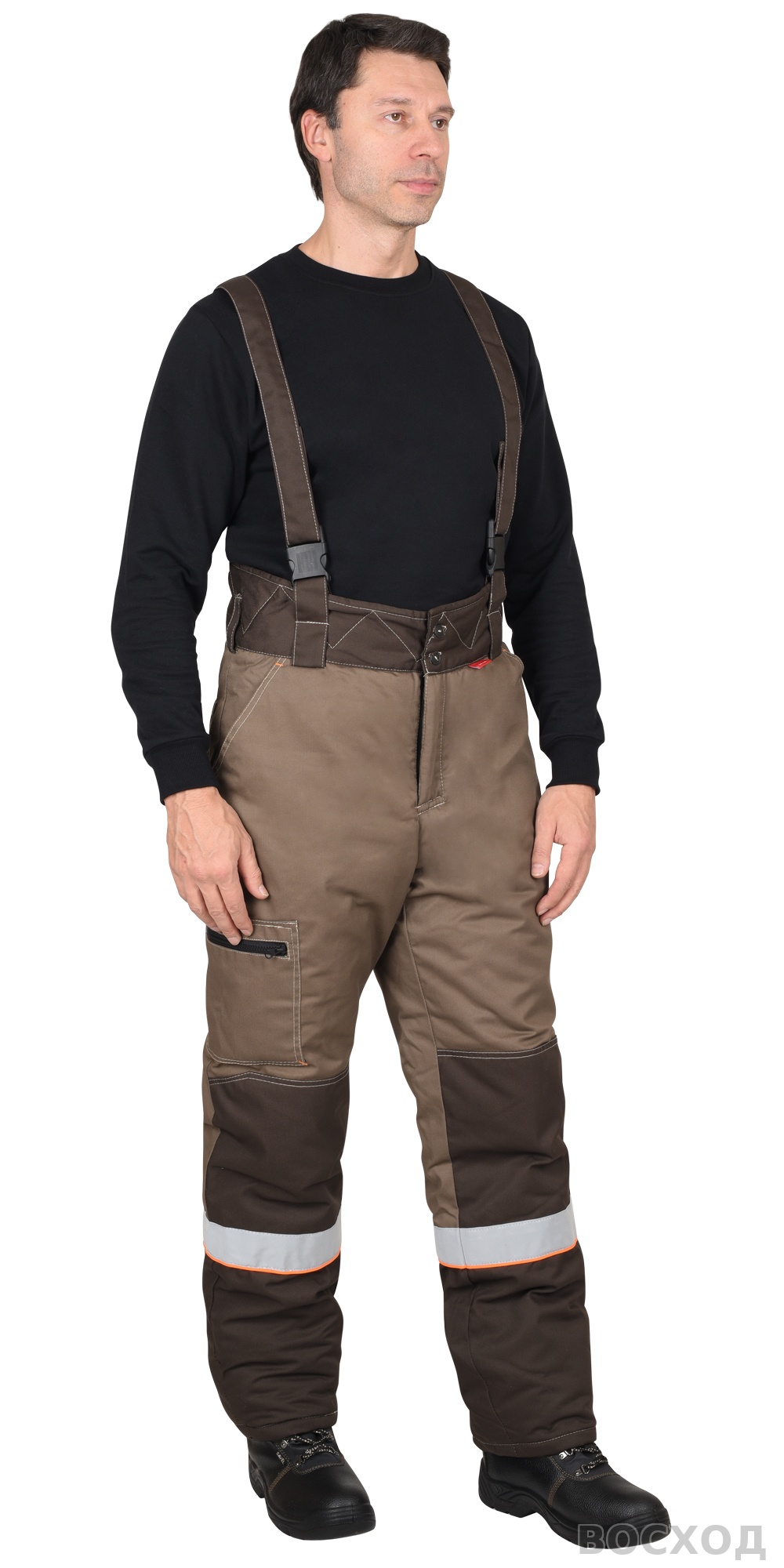 Костюм СИРИУС-РОДОС-РОСС зимний, куртка, брюки, светло- с тёмно-коричневым и СОП