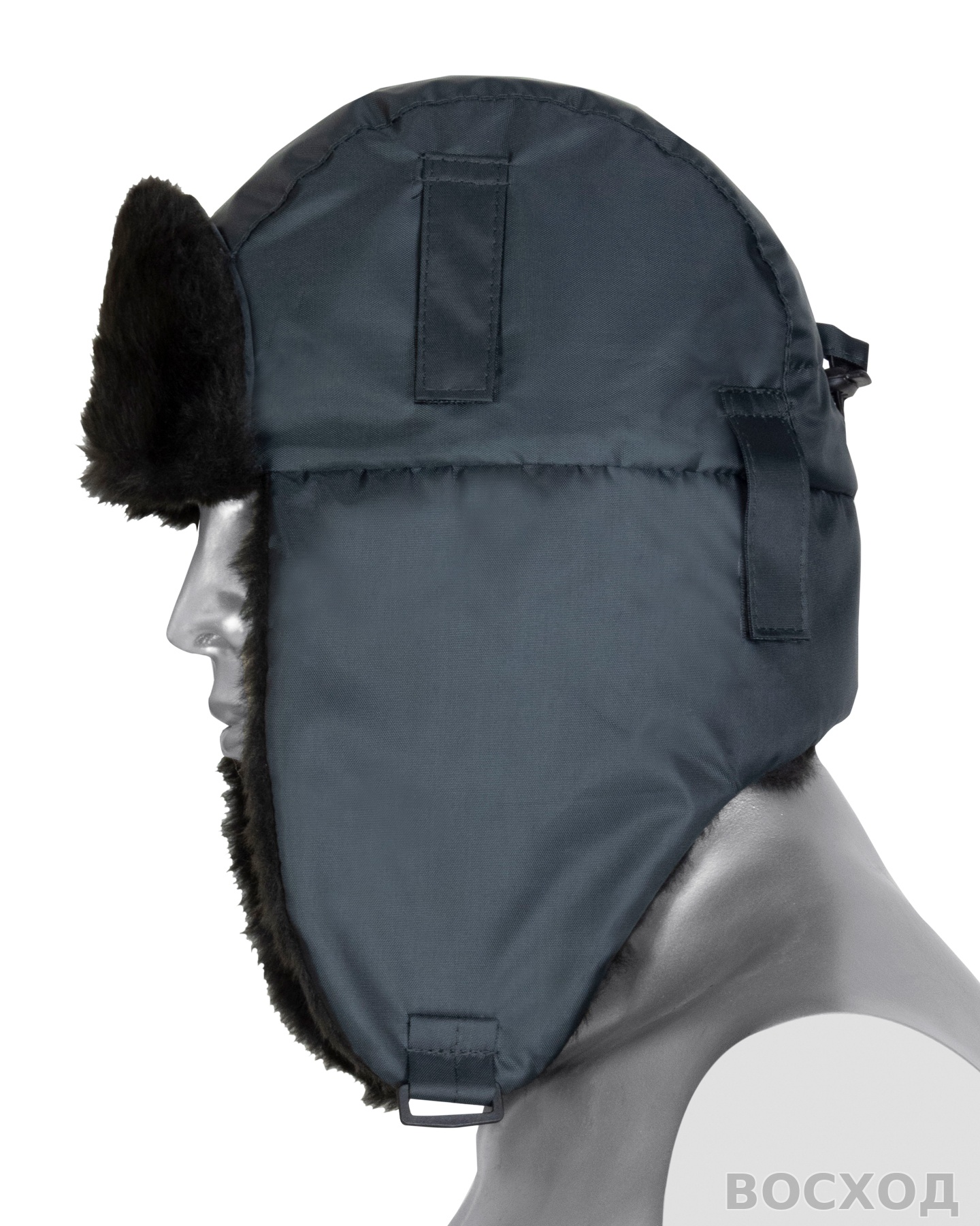 Шапка-ушанка СИРИУС-ЕВРО тёмно-серая