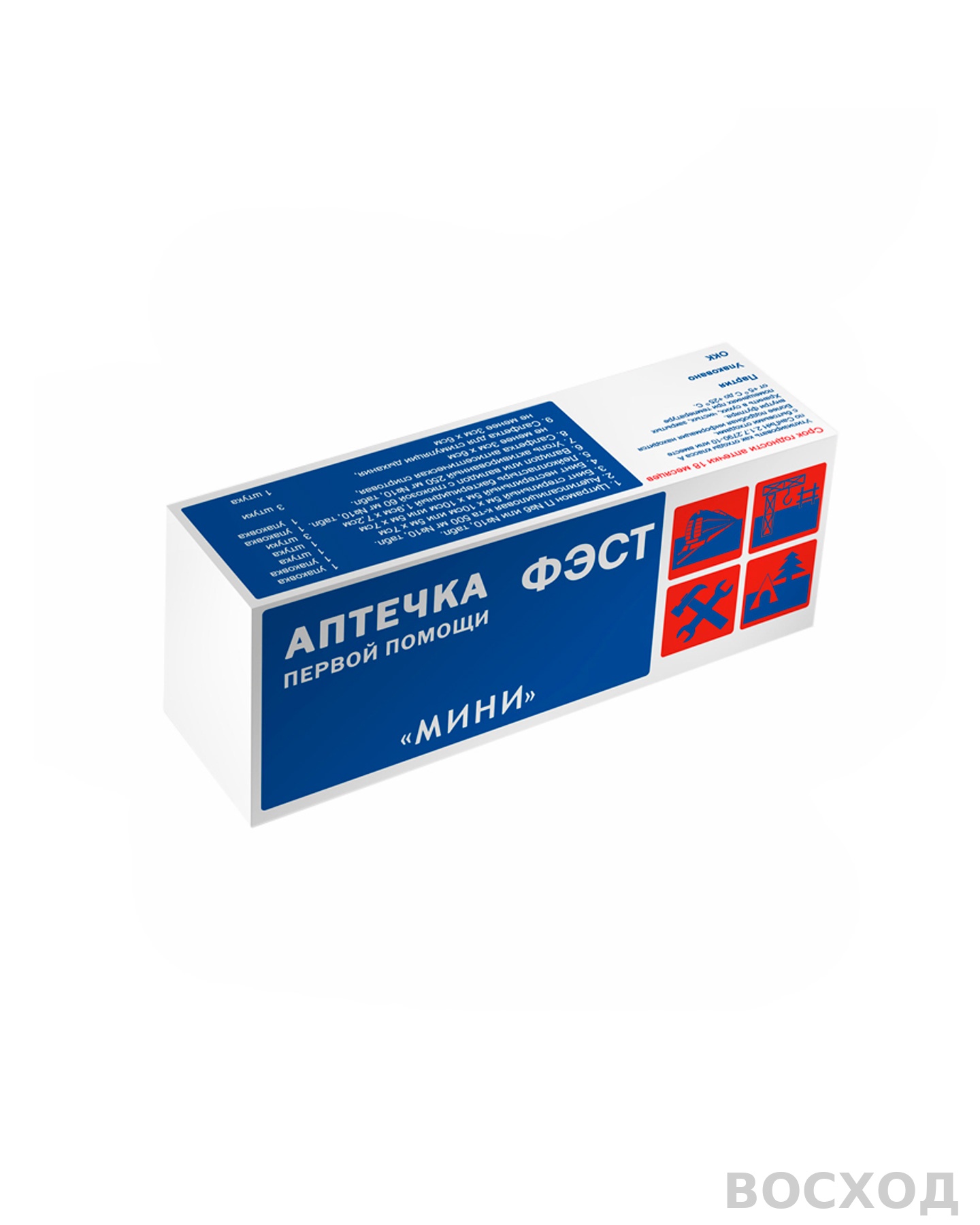Аптечка ФЭСТ индивидуальная МИНИ (футляр-коробка из пластика), арт.1077 (х14)