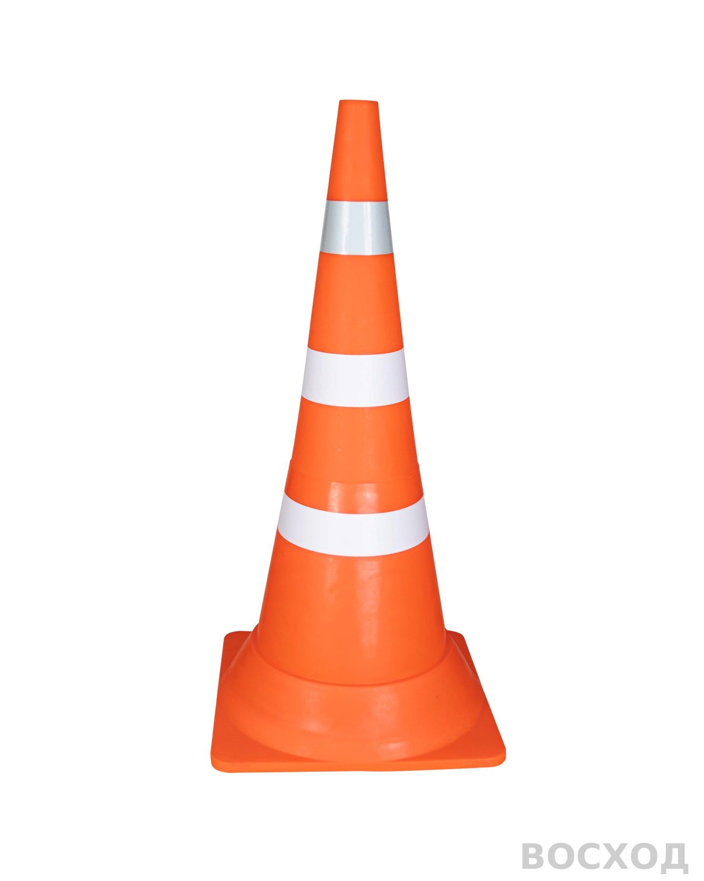 Конус сигнальный дорожный КС-3.5 750 мм. мягкий оранжевый с двумя белыми полосами и СОП