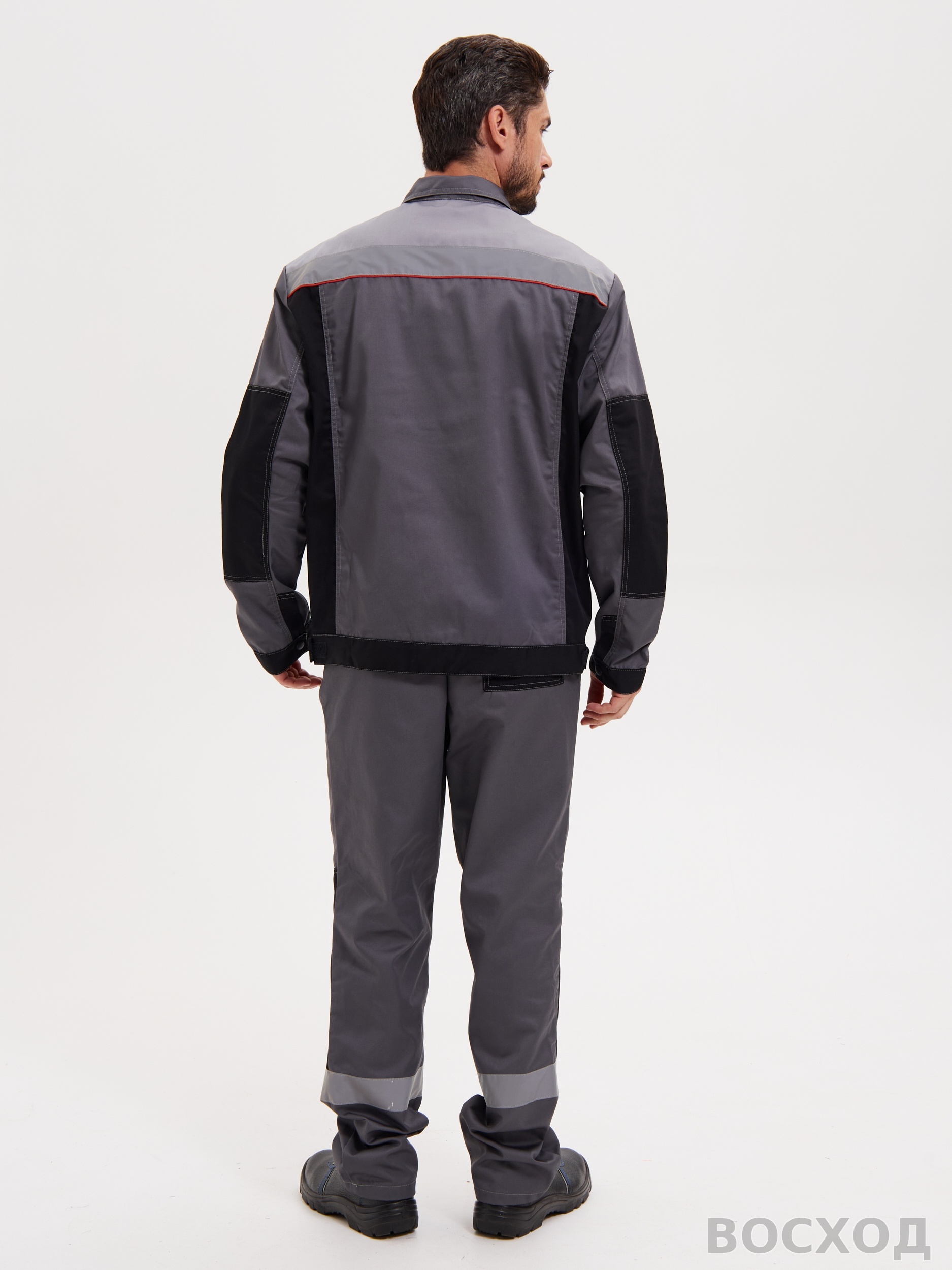 Костюм "Модуль", куртка+п/к, цв. т.серый/черн/св.серый р.48-50/170-176 - изображение 1